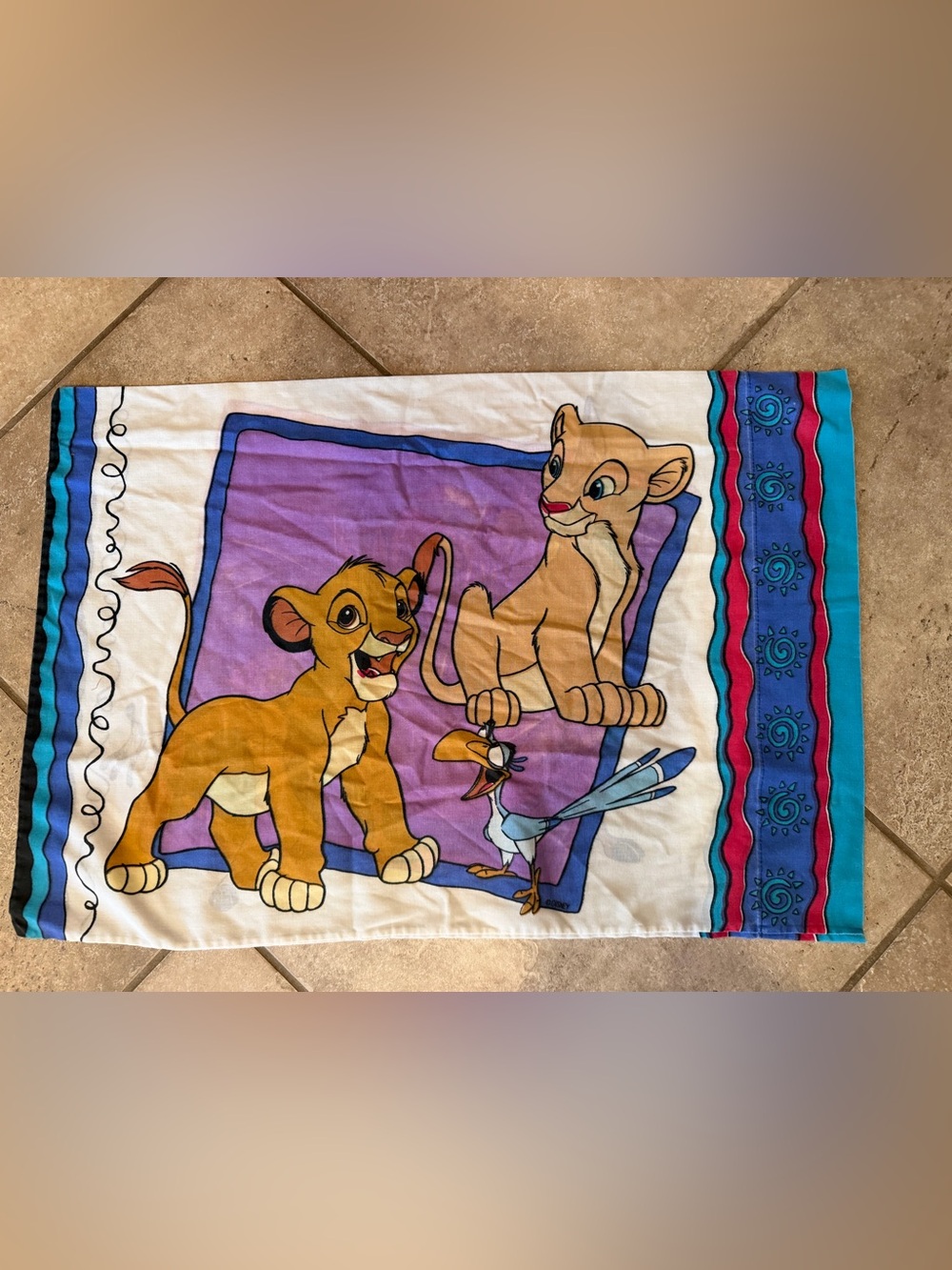 Vintage 90s lion king twin pillow case